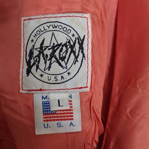 L.A. Roxx Vintage Red Leather Mini Dress Studded Rhinestone 80's RARE Size L - Picture 2 of 12